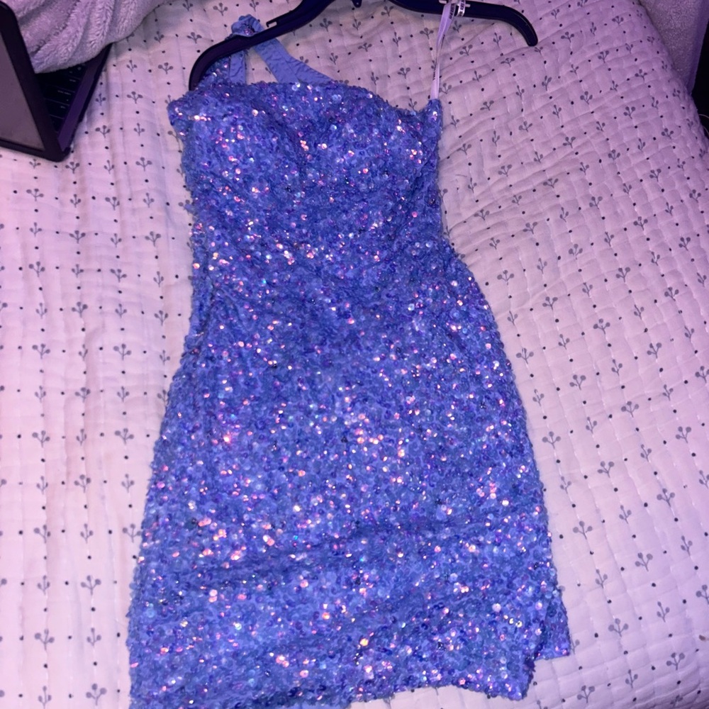 Sherri Hill mini dress 54403 in periwinkle